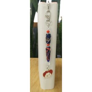 Handcrafted Bookmark Dog Heart Wire Wrapped Lampwork Beads  7.5" Detachable